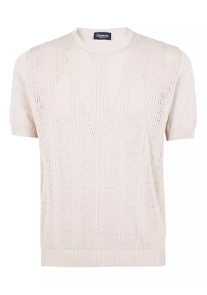 Drumohr mesh-panel t-shirt - Neutrals