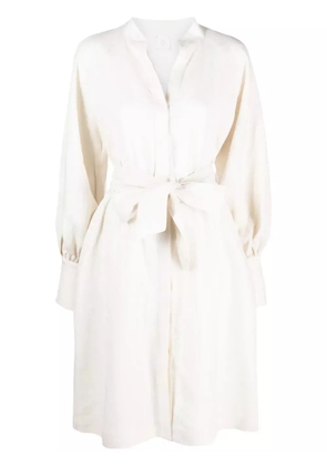 Eleventy belted linen dress - Neutrals