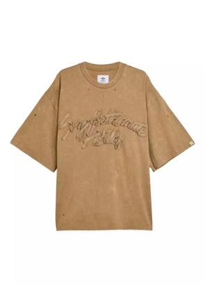 adidas x Song For The Mute distressed T-shirt - Brown