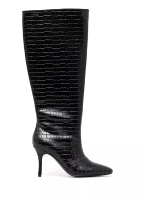 LIU JO 95mm crocodille-effect boots - Black