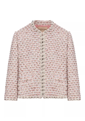 Valentino Garavani Ribbon embroidered tweed jacket - Pink