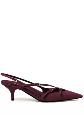 Miu Miu buckle-embellished slingback pumps - Red