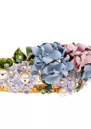 Dolce & Gabbana floral-embellished headband - Blue