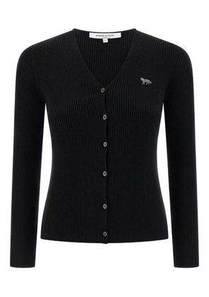 Maison Kitsuné Baby Fox-patch button cardigan - Black