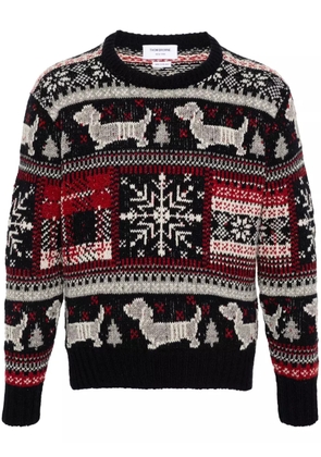Thom Browne fair isle intarsia jumper - Blue
