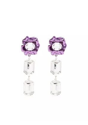 Sterling King Ada crystal drop earrings - Purple