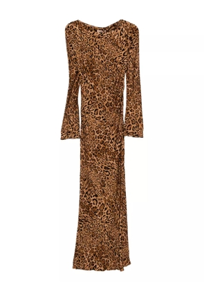 TWINSET leopard-print long-sleeved dress - Brown