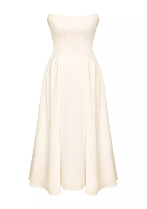 POST MERIDIEM corset-bodice midi dress - Neutrals