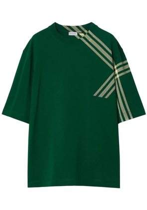 Burberry check-print cotton T-shirt - Green