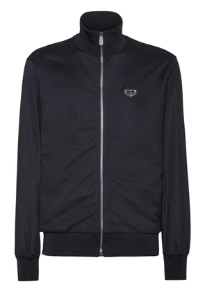Philipp Plein logo patch zipped jacket - Blue