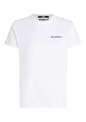 Karl Lagerfeld logo-embroidered organic-cotton T-shirt - White