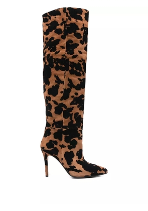 L Arianna animal-print knee-high boots - Brown