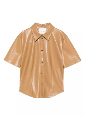 Nanushka Clare button-up short-sleeve shirt - Neutrals