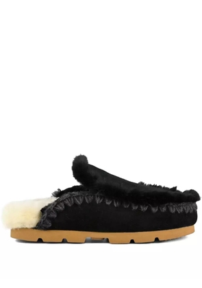Mou shearling-trim mules - Black
