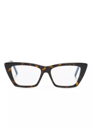 Saint Laurent Eyewear Mica cay-eye frame glasses - Brown