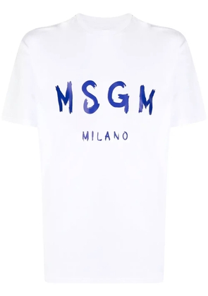 MSGM logo-print cotton T-Shirt - White