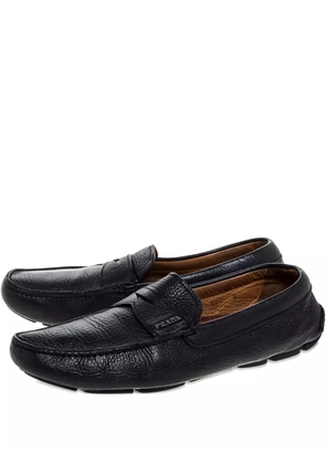 Prada Pre-Owned leather penny-keeper loafers - Black