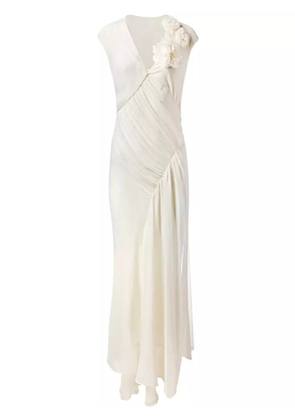 Alejandra Alonso Rojas draped chiffon dress - Neutrals