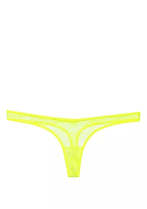 Maison Close Flashback Néon floral-lace thong - Yellow