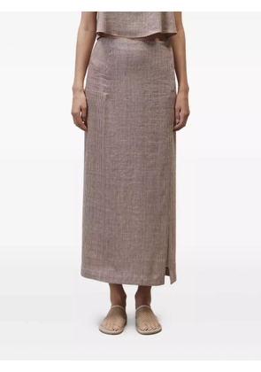 Alysi striped side-split skirt - Red