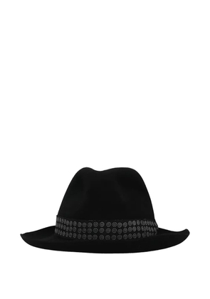 Borsalino x 10 Corso Como circles ribbon-detailed wool felt hat - Black