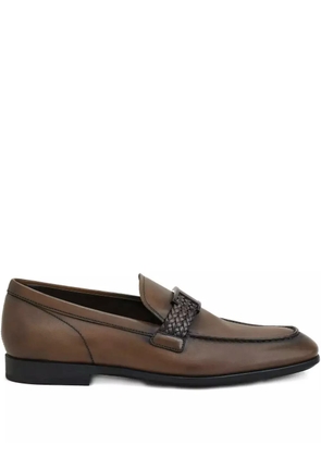 Tod's braided-buckle T-logo loafers - Brown