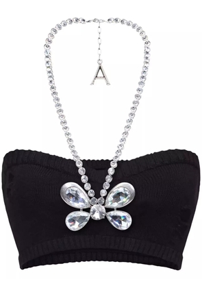 AREA Crystal Butterfly knitted bandeau - Black