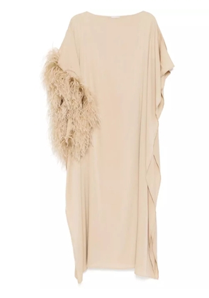 Ferragamo faux-fur detail dress - Neutrals