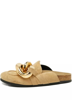 JW Anderson 2024 Chain Link Suede Sandals - Neutrals