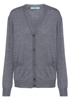 Prada V-neck wool-cashmere cardigan - Grey