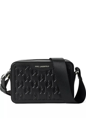Karl Lagerfeld K/Loom leather messenger bag - Black