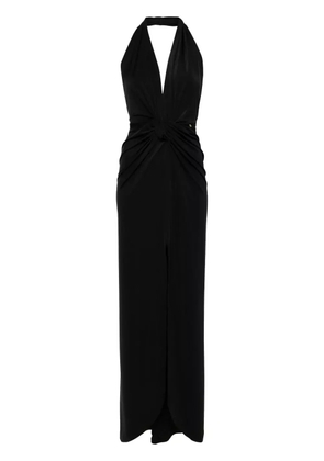 NISSA plunging V-neck maxi dress - Black