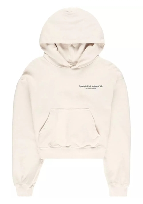 Sporty & Rich logo-print cotton hoodie - Neutrals