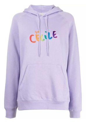 Être Cécile logo print hoodie - Purple