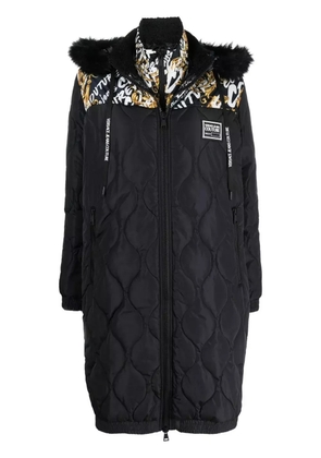 Versace Jeans Couture graphic-print quilted coat - Black