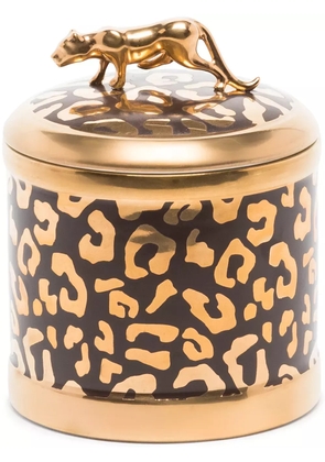 L'Objet leopard candle 10x11cm - Gold