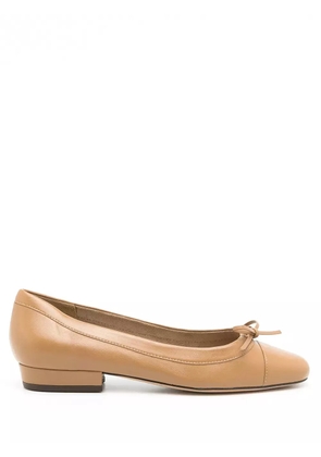 Sarah Chofakian Martina leather ballerina shoes - Brown