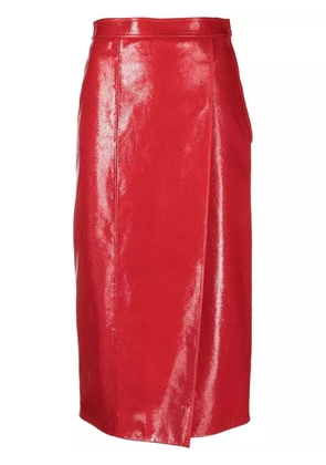 Gucci crocodile-effect pencil skirt - Red