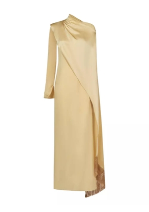 Taller Marmo Mounia draped fringe maxi dress - Neutrals
