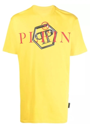 Philipp Plein logo-print cotton T-shirt - Yellow