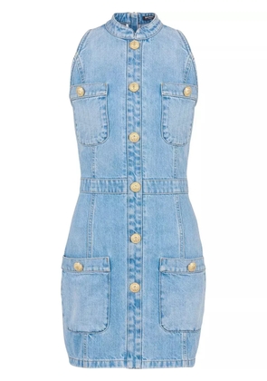 Balmain denim fitted mini dress - Blue