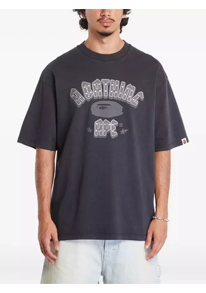 A BATHING APE® Garment Dye Rhinestone Logo cotton T-shirt - Grey