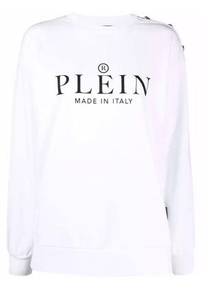 Philipp Plein logo-print crew neck sweatshirt - White