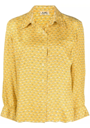 Hermès Pre-Owned printed silk shirt - Yellow