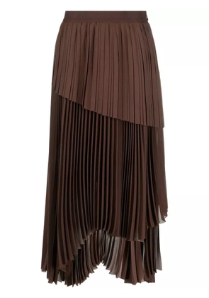 Fabiana Filippi pleated asymmetric skirt - Brown