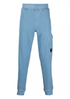 C.P. Company logo-plaque cotton track pants - Blue