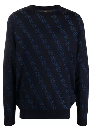 Billionaire monogram-jacquard knitted jumper - Blue