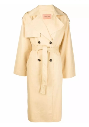 Yves Salomon tied-waist trench coat - Yellow