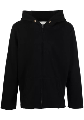 Les Tien front zip-fastening hoodie - Black