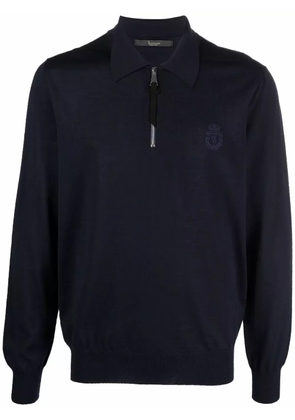 Billionaire pullover polo zip jumper - Blue